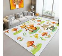 Area Rugs For Living Room 50 x 80 cm, Watercolor Illustration Forest FoxCarpet Non Shedding Anti Slip Super Soft - White Rug Lightweight Low Pile Easy-Washing for Bedroom