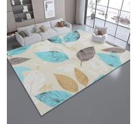Area Rugs for Living Room 60 x 90 cm/24 x 35.4 Inch, Simple Leaf Lines Plants Theme, Beige Non-slip Washable Carpet, Super Soft and Thin Pile Floor Mat Rug for Bedroom Dining