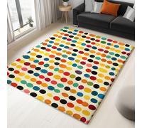 Area Rugs for Living Room 60x90cm Vintage Polka Dot Pattern, Non-Slip Washable Rug for Bedroom, Short Pile Floor Carpet Durable Super Soft Multicolor Rug for Office Bathroom Dinning Room Playroom