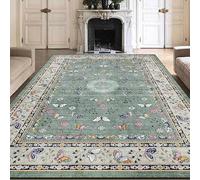 Area Rugs for Living Room 90 x 150 cm Non Skid Indoor Carpet Washable Bedroom Rugs Modern Soft Rug, Home Essentials Modern Retro Floral Blue