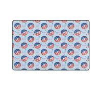 Area Rugs for Living Room Bedroom, Indoor Floor Rug Bedroom Decor Aesthetic, Donut with The USA 3x5 Anti Slip Throw Washable Rugs Non-Slip Carpet 60x39in