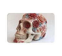 Area Rugs for Living Room Bedroom,Machine Washable 20x31.5 inch Soft Fluffy Shaggy Bedside Rug, Indoor Floor Carpet for Kids,Dorms,Nursery Rooms,Home Decor - Day of The Dead Sugar Roses Skull