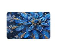 Area Rugs for Living Room Bedroom,Machine Washable 20x31.5 inch Soft Fluffy Shaggy Bedside Rug, Indoor Floor Carpet for Kids,Dorms,Nursery Rooms,Home Decor - Blue Christmas Snowflake