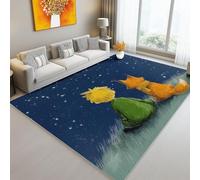 Area Rugs for Living Room Cartoon Animation Character Fox, 80 x 150 cm Rug Soft Short Pile Anti-Slip Backing Washable Carpet For Bedroom Dining Room Playroom Kids Room Home Decorative, Dark Blue