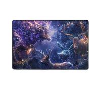 Area Rugs for Living Room Decor - Enchanted Forest Stag Gathering 3x5 Anti Slip Throw Washable Rugs for Bedroom, Soft Indoor Carpet for Bedroom Living Room 60x39In