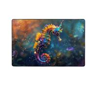 Area Rugs for Living Room Decor - Neon Seahorse Underwater Realm 3x5 Anti Slip Throw Washable Rugs for Bedroom, Soft Indoor Carpet for Bedroom Living Room 60x39In