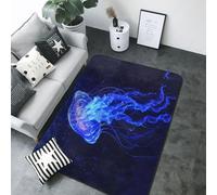 Area Rugs for Living Room Decor - Soft Floating Space Jellyfish Throw Washable Rugs 5x7 for Bedroom, Indoor Carpet for Bedroom Living Room 80x58 Inch