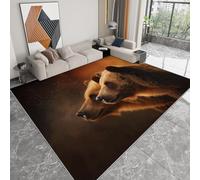 Area Rugs for Living Room Grizzly Bear Night Sky Starry Sky 140 x 200cm, Soft Fluffy Bedroom Rug Carpet, Carpets for Kids Girls Dorm Nursery Non Slip Bedside Rug
