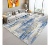 Area Rugs for Living Room Industrial Concrete Color Block, 140 x 200 cm Rug Soft Short Pile Anti-Slip Backing Washable Carpet For Bedroom Dining Room Playroom Kids Room Home Decorative, Gray Blue