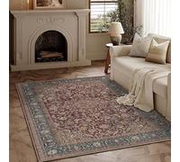 Area Rugs for Living Room Machine 70 x 140 cm Washable Indoor Soft Area Rug for Bedroom, Elegant Dining Room and Office Retro ethnic style floral red green