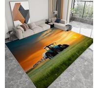 Area Rugs for Living Room Sunset Tractor Countryside Fields 120 x 170cm, Soft Fluffy Bedroom Rug Carpet, Carpets for Kids Girls Dorm Nursery Non Slip Bedside Rug