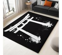 Area Rugs Japanese Ink Painting Door 180x240cm Soft Fluffy Washable Area Rug, Modern Non-Slip Design Carpet Floor Mat, for Living Room Bedroom Kitchen Office
