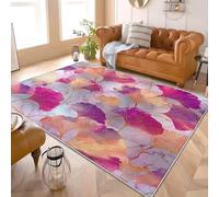 Area Rugs Living Room 120x170 cm Luxury Marble Ginkgo Leaf Super Soft Non Shedding Carpet for Bedroom Modern Kitchen Carpet Purple Hallway Kids Room Small Floor Rug Easy Care