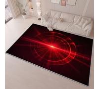 Area Rugs Living Room 140 x 200 cm Fantasy Red Halo Laser Carpet Short Pile Rugs, Machine Washable Anti Slip Thin Carpets, Easy Care for Boys Bedroom Dining Room Red