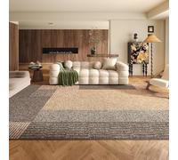 Area Rugs Living Room 200 x 250 cm Large Rug Short Pile Soft Carpet for Bedroom Anti-Slip Carpets Modern geometric brown grey