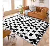 Area Rugs Living Room 200x300 cm Simple Geometric Chessboard Super Soft Non Shedding Carpet for Bedroom Modern Kitchen Carpet Black And White Hallway Kids Room Small Floor Rug Easy Care