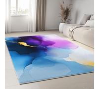 Area Rugs Living Room 80 x 150 cm, Abstract Colorful Texture Printing Carpet, Watercolor Marble Short Pile Soft Rug for Bedroom, Machine Washable Carpets Living Room Hallway Floor Kitchen