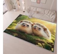 Area Rugs Living Room 80 x 150 cm Romantic Roses Carpet Short Pile Rugs, Machine Washable Anti Slip Thin Carpets, Easy Care for Boys Bedroom Dining Room Pink