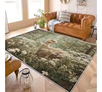 Area Rugs Living Room 80x150 cm Animals Jungle Alpaca Super Soft Non Shedding Carpet for Hallway Kids Room Small Floor Rug Green Bedroom Modern Kitchen Carpet Easy Care