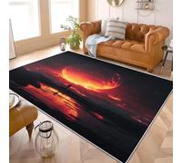 Area Rugs Living Room 80x150 cm Sci Fi Planet Design Super Soft Non Shedding Carpet for Bedroom Modern Kitchen Carpet Black Hallway Kids Room Small Floor Rug Easy Care