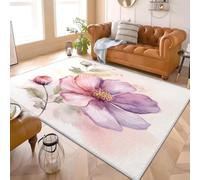 Area Rugs Living Room 80x150 cm Watercolor Florals Peach Blossoms Super Soft Non Shedding Carpet for Bedroom Modern Kitchen Carpet Pink Hallway Kids Room Small Floor Rug Easy Care