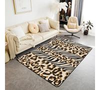 Area Rugs Living Room Carpet Foldable Non-Slip For Bedroom Washable 140 X 200 Cm Abstract Animal Leopard Print Rug Mat Kitchen Hallway Office Carpet Rugs, With Durable Anti-Slip Backing -912686490107