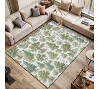Area Rugs Living Room Large Forest stories Seamless vintage Green 120x170 cm Washable Vintage Soft Rug Modern Non Slip Floor Carpet Mat for Kids Bedroom Kitchen Dining Room