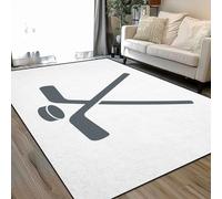 Area Rugs Living Room Large Hockey game Hockey 160x230 cm Washable Vintage Soft Rug Modern Non Slip Floor Carpet Mat for Kids Bedroom Kitchen Dining Room