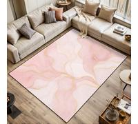 Area Rugs Living Room Large Pink soft pastel gold line sparkle marble texture 120x170 cm Washable Vintage Soft Rug Modern Non Slip Floor Carpet Mat for Kids Bedroom Kitchen Dining Room