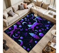 Area Rugs Living Room Large Space Seamless boho cat moon Magic print 120x170 cm Washable Vintage Soft Rug Modern Non Slip Floor Carpet Mat for Kids Bedroom Kitchen Dining Room