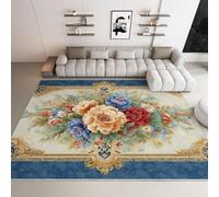 Area Rugs Living Room, Printed Rugs for Child Bedroom 120 x 170 cm -Non Shedding Gorgeous Chinese style oriental floral geometric Floor Carpet Cozy Soft Nonslip Geometric Mat Rug