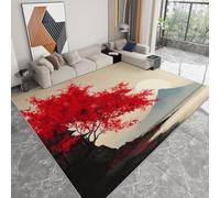 Area Rugs Living Room, Printed Rugs for Child Bedroom 140 x 200cm -Non Shedding Japanese Landscape Oriental Art Floor Carpet Cozy Soft Nonslip Geometric Mat Rug