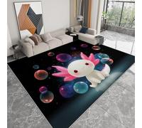 Area Rugs Living Room, Printed Rugs for Child Bedroom 160 x 230cm -Non Shedding Animals Cartoons Mexican Axolotl Floor Carpet Cozy Soft Nonslip Geometric Mat Rug