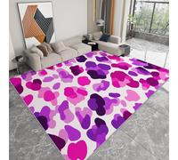 Area Rugs Living Room, Printed Rugs for Child Bedroom 80 x 120cm -Non Shedding Cheetah Wild Hunting Style Purple Leopard Print Floor Carpet Cozy Soft Nonslip Geometric Mat Rug