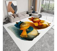 Area Rugs Living Room, Printed Rugs for Child Bedroom 80 x 150cm -Non Shedding Animal Squirrel Floor Carpet Cozy Soft Nonslip Geometric Mat Rug