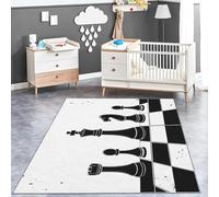 Area Rugs Living Room White Black Rugs for Bedroom Modern Floor Carpet Simple Flag Geometric Blanket Non Shedding Durable Super Soft Printed Small Rug Easy to clean washable 120 x 180 cm