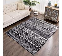 Area Rugs Modern Style Rug Artistic Traditional Unique Carpet Soft Short Pile Living Room Carpets Anti Slip Floor Mat Large for Hallway Bedroom (Black white, 80 x 120 cm) (Black white, 80 * 120cm)