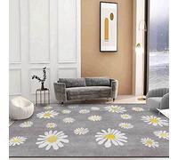 Area Rugs Modern Style Rug Living Room Area Rugs White daisy flower on gray background 80x120CM (2ft7 x3ft11)