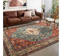 Area Rugs,Multi-coloured Red Orange Green Oriental Home Decor,Orange,150 x 240 cm, Washable Low Pile Rug for Living Room Bedroom Dining Room Teenage Room Non Slip Carpet