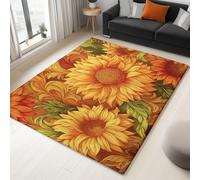 Area Rugs Oil Painting Flowers Sunflowers, Fluffy Rugs Living Room - Soft Modern Carpet, 80 X 150 Cm Suitable For Indoor/Outdoor Front Door Entryway Office Dorm Use Non-Slip Carpet Yellow