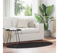 vidaXL Area Rugs Oval HUARTE Black 80 x 150 cm 100% Polyester