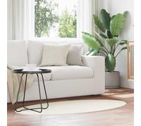 Area Rugs Oval HUARTE Cream 80 x 150 cm 100% Polyester