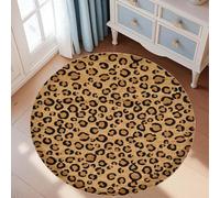 Area Rugs Round Carpets for Living Dinning Room Bedroom School office lounge rug,Contemporary Deco Modern Leopard Print,Light Brown,ø 160 cm