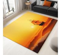 Area Rugs Sailboat At Sunset In The Ocean 120x180 cm Washable Area Rug Indoor Non-Slip Carpet, Soft Short Pile Flannel Rugs for Living Room Bedroom Children's Room