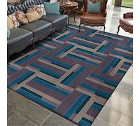 Area Rugs Square 4 x 4 Ft,Blue 120 x 120 cm, Decorative Rugs for Living Room Bedroom Nursery Room Playroom, Blue Green, Grey-purple, Striped Design