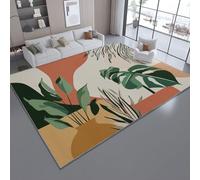 Area Rugs60 x 90 cm, Colorful Washable Rug, Abstract Tropical Elements Leaves Textures Soft Non-Slip Carpet Indoor Floor Stain Resistant Carpets for Bedroom Dining Room Nursery Home Office