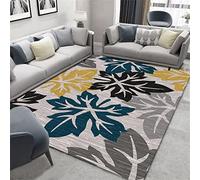 Area Rugs70 x 140 cmBedroom Rugs For AdultsblueLiving Room Rugs LargeEasy To Care Blue Grey Leaf Print Design Does Not Fall OffSmall Bedroom RugHallway Carpet