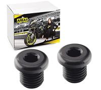 Area1 2 Pcs Motorcycle Mirror Covers M10 x 1.25 Straight Thread Blind Caps for Steering Mirrors Compatible with KSR