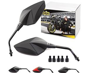Area1 Approved Universal Motorcycle Rearview Mirrors for Motorcycles Approved (2 x M10 Right Thread) Compatible with