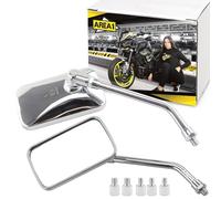 Area1 Chrome Motorcycle Mirror Custom Retro Vintage Chopper Motorcycle Rear View Mirror Set E Approved 2 x M10 Right Hand Thread